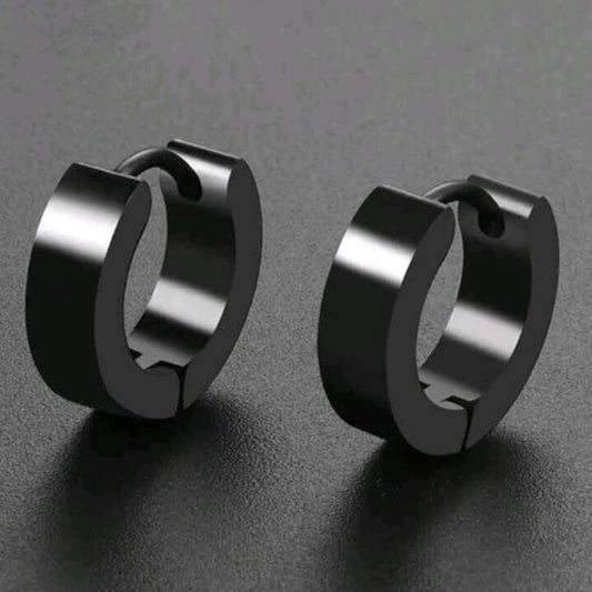 Simple Black Earrings for Men