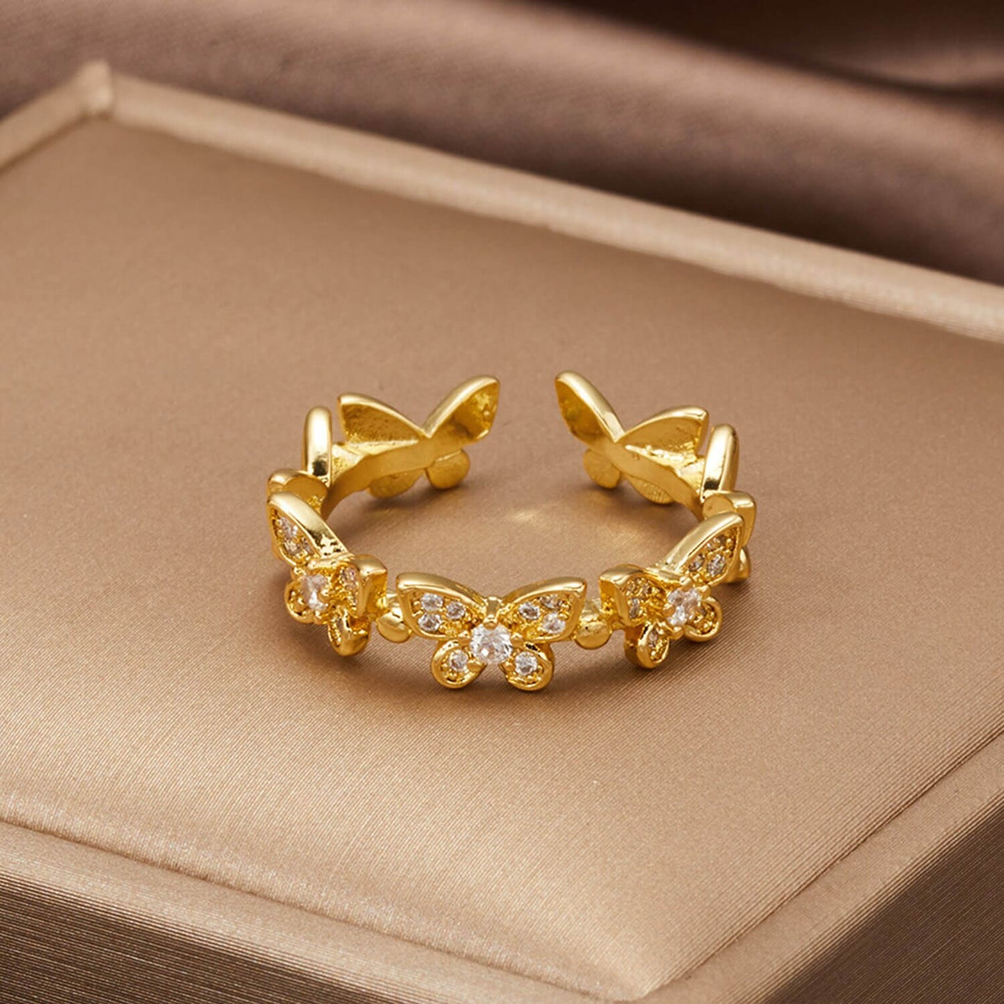 Golden Mariposa Crown Ring